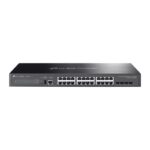 TP-Link Omada SG5428X. Switch type: Managed, Switch layer: L3. Basic switching RJ-45 Ethernet ports type: Gigabit Ethernet (10/100/1000), Basic switching RJ-45 Ethernet ports quantity: 24, USB 2.0 ports quantity: 1, Console port: RJ-45. MAC address table:  16000 entries, Switching capacity: 128