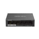 6-Port Gigabit Desktop Switch with 4-Port PoE+ PORT: 4× Gigabit PoE+ Ports, 2× Gigabit Non-PoE Ports SPEC: Compatible with 802.3af/at PDs, 65 W PoE Power, Desktop Steel Case, Wall Mounting FEATURE: Extend Mode for 250m PoE Transmitting, Priority Port 1-2, Isolation Mode, PoE Auto Recovery, Plug and