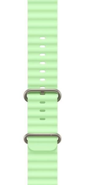 Apple Watch 49mm Neon Green Ocean Band - Natural Titanium Finish