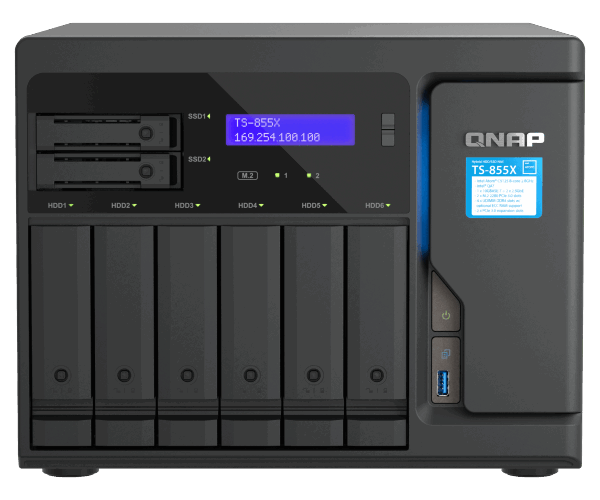 NAS QNAP 855X 6+2-Bay, CPU Intel Atom C5125 8-core/8-thread Processor,