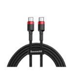 Cablu alimentare si date Baseus Cafule, Fast Charging Data Cable pt. smartphone, USB Type-C la USB Type-C 3A / 60W, 2m, rosu + negru