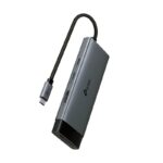 USB Type-C 7-Port Hub SPEC: 1 × USB-C Connector，1 × HDMI 4K 60Hz Port，1 × USB-C PD 100W Port，1 × SD + 1 × microSD(TF) up to 200MBps Port，2 × USB-A 3.0 Ports，1 × USB-C 3.0 Port FEATURE: Plug and Play, Self-storage for Connector, Fast Heat Dissipation, Flexible and Durable