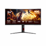 Monitor Gaming AOC CU34G4Z, 34", 3440 x 1440 pixeli, Black, Red, 3 ani Garantie