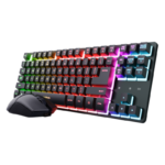 Kit Trust GXT 832 Thado Wireless, material ABS, tastatura TKL, iluminare, mouse optic, rezolutie maxima 6400 DPI