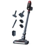Aspirator vertical Rowenta X-Pert 6.60 Animal Care RH6878WO, 100W, autonomie 45 min, cap de aspirare motorizat cu iluminare LED, capacitate recipient 0.55L, 2 trepte de putere, functie BOOST, rosu/gri