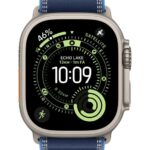 Apple Watch 49mm Blue/Bright Blue Trail Loop - S/M - Black Titanium Finish