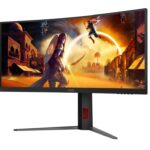 Monitor Gaming AOC CU34G4, 34", 3440 x 1440 pixeli, Black, Red, 3 ani Garantie