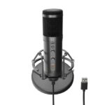 Microfon Genesis Radium 600 G2, tip Condenser, model cardioid, suport fix, conectivitate USB-C si Jack 3.5 mm,  raspuns in frecventa 30 - 18.000 Hz, sensibilitate -36 dB, lungime cablu 180 cm, negru