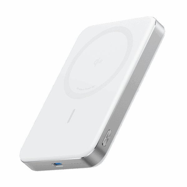 Acumulator extern magnetic wireless Anker MagGo, 10000 mAh, Ultra-Slim, Qi2 15W, alb
