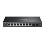 Omada 8-Port 2.5GBASE-T Easy Managed Switch with 2 10GE SFP+ Slots PORT: 8× 2.5G RJ45 Ports，2× 10G SFP+ Slots SPEC: Desktop Steel Case and Fanless FEATURE: Centralized Management by Omada SDN Controller, Omada App. Flow Control, Loopback Detection, Port Isolation, Port Mirroring, LAG, VLAN, IGMP