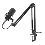 Microfon Genesis Radium 300 STUDIO XLR, tip electret condenser, model cardioid, suport fix, conectivitate Mini Jack 3.5 mm, XLR, , raspuns in frecventa 630 - 16000 Hz, sensibilitate -38 dB, lungime cablu 250 cm, negru