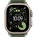 Apple Watch 49mm Green/Neon Trail Loop - M/L - Natural Titanium Finish