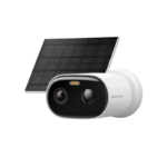 Solar-Power Security Camera Kit SPEC: 2K Resolution (2304×1296), Bullet Camera, Built-in Microphone and Speaker, Color Night Vision, 2.4 GHz & 5 GHz Wi-Fi, 5 W Max Charging Power, IP65 FEATURE: MERCUSYS APP, Smart Detection and Notifications (Motion and Person), Customizable Activity Zone, Sound and