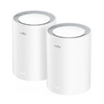 CUDY AX3000 Wi-Fi 6 Mesh 2.5G Solution 2-Pack, Dual-Band,  Chipset MT7981BA+MT7976CN+RTL8221B, 802.11ax/ac/a/b/g/n,  2402Mbps at 5GHz + 574Mbps at 2.4GHz,  2.5G WAN+GE LAN, 5 internal antennas,  MU-MIMO, DDNS, Zerotier/Wireguard/OpenVPN/IPSec/L2TP/PPTP VPN, DNS over Cloudflare/Google/Quad9, IPv6