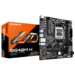 GIGABYTE B840M H. Processor manufacturer: AMD, Processor socket: Socket AM5, Compatible processor series: AMD Ryzen 7000 Series, AMD  Ryzen 8000 Series, AMD Ryzen 9000 Series. Supported memory types: DDR5-SDRAM, Maximum internal memory: 128 GB, Memory slots type: DIMM. Supported storage drive