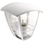 Aplica pentru exterior Philips Creek UP, 1xE27, max 60W, IP44 ,130x180x195mm, Alb