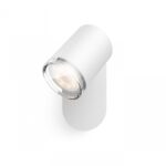 Spot LED pentru baie Philips Hue Adore, Bluetooth, GU10, 5W (50W),350lm, lumina alba (2200-6500K), IP44, 12.1x7.1cm, Metal, Alb, Intrerupatorcu variator inclus