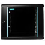 CABINET 19″ SPACER 9U 600x450mm, fixare pe perete, Flatpack (dezasamblat), Black, usa sticla cu blocare, panouri detasabile, otel 1.5mm, sarcina maxima 60Kg