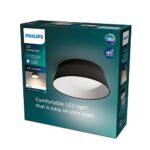 Plafoniera LED Philips Dawn CL258, 14W, 1100 lm, lumina calda (3000K) ,IP20, 34cm, Metal/Plastic, Negru - Image 3