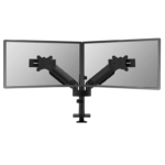 Brat dublu monitor Neomounts DS65S-950BL2; pentru display-uri cu diagonale 24"-34", sistem de prindere VESA 75x75~100x100, greutate maxima suportata 11 - per ecrankg, full motion, tilt +70°, swivel 90°, rotate 90°; gas spring; culoare negru. Garantie 5 ani