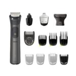 Aparat de tuns barba si parul PHILIPS 13 in 1 Multigroom All in One MG7925/15, Tehnologie BeardSense, Lame din otel cu auto-ascutire, 26 setari de lungime, Rezistent la apa,  Husa, Negru / Argintiu, L x A x I (mm) 70x160x230