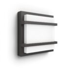 Aplica LED pentru exterior Philips Petronia, 12W (83W), 1200 lm, luminacalda (2700K), IP44, 190x190x53mm, Antracit - Image 2