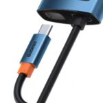 DOCKING Station Baseus Metal Gleam, conectare PC USB Type-C, USB 3.0 x 3, USB Type C x 1 PD 100W 5V / 9V / 14.5V / 20V 5A (Max.), Gigabit RJ-45 x 1, HDMI x 1/4K/30Hz, albastru - Image 4