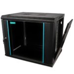 CABINET 19″ SPACER 9U 600x450mm, fixare pe perete, Flatpack (dezasamblat), Black, usa sticla cu blocare, panouri detasabile, otel 1.5mm, sarcina maxima 60Kg - Image 2