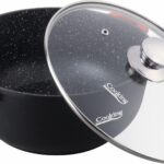 SEMIOALA ALUMINIU TURNAT +CAPAC, 32 CM X 14.5 CM , 10 L, DARK LINE, COOKING  BY HEINNER 