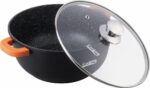 SEMIOALA ALUMINIU TURNAT +CAPAC, 32 CM X 14.5 CM , 10 L, DARK LINE, COOKING  BY HEINNER 