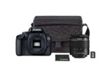 Camera foto Canon kit EOS-4000D + EF-S 18-55mm DCIII + geanta SB130 + SD 16GB, 18.7MP,2.7" TFT fixed DIGIC 4+, 3 cadre / sec, ISO 100-6400,FullHD movies 30fps,compatibil SD/SDHC/SDXC,30-1/4000 sec,9 puncte de focus HDMI mini,USB,WI-FI, accumulator Li-ion LP-E10, montura EF/EF-S.