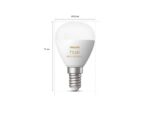 Bec LED inteligent Philips Hue P45, Bluetooth, E14, 5.1W, 470 lm ,luminaalba (2000-6500K) - Image 2