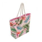 Geanta plaja Tropical, diverse decoruri Dimensiune:  50X38HX35X15.cm Material : panza tesuta canvas din poliester cu imprimeu digital - Image 2