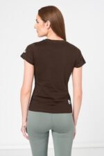 TRICOU  LOGO ORANGE FEMEI  COFFEE-XL - Image 4