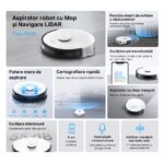 TP LINK Aspirator robot cu Mop și Navigare LiDAR TAPO RV30, Capacitate acumulator: 5000 mAh, Reincarcare si reluare, LiDAR + Gyroscope, Harta virtuala, Inaltime de trecere: 20 mm, Putere aspiratie: 4200Pa, 4 niveluri, Capacitatea recipientului de colectare: 400ml, Filtru HEPA H11, Zgomot: 55 dB (Mod - Image 4