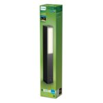Stalp LED pentru exterior Philips STRATOSPHERE, 3.8W, 800 lm, lumina calda (2700K), IP44, 420x60x76mm, Antracit