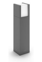 Stalp LED pentru iluminat exterior Philips Arbour, 6W (47W), 600 lm ,lumina calda (2700K), IP44, 400x100mm, Antracit