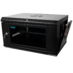 CABINET 19″ SPACER 6U 500x450mm, fixare pe perete, Flatpack (dezasamblat), Black, usa sticla cu blocare, panouri detasabile, otel 1mm, sarcina maxima 25Kg - Image 3