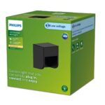 Lampa LED pentru exterior Philips GRITS GARDENLINK, 1.5W, 180 lm, luminacalda (2700K), IP44, 110x110x80mm, Negru