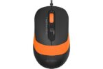 Mouse A4tech cu fir, interfata USB, rezolutie 1600 DPI, dimensiuni 108 x 64 x 35 mm, negru/portocaliu