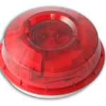 Honeywell Strobe inteligent montat pe perete cu lentila rosie si izolator incorporat;WST-PR-I05