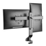 Suport monitor de birou Neomounts FPMA-D860DBLACK; pentru display-uri cu diagonale 10"-27", sistem de prindere VESA 75x75~100x100, suporta 2 ecrane, greutate maxima suportata 7kg per ecran, full motion, tilt +10°, -10°, swivel +10°, -10°, +180°, -180°; gas spring; culoare negru. Garantie 5 ani - Image 4