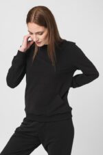 BLUZA COTON CASUAL FEMEI BLACK-XS - Image 2