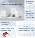 Mercusys AC1200 Whole Home Wi-Fi system HALO H30(3-PACK), Standarde Wireless: IEEE 802.11 a/n/ac 5 GHz, IEEE 802.11 b/g/n 2.4 GHz, viteza wireless: 867 Mbps on 5 GHz, 300 Mbps on 2.4 GHz, Dual-Band: 2.4Ghz, 5Ghz, Securitate wireless: WPA-PSK/WPA2-PSK, moduri operare: Router, Access Point - Image 3