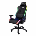Scaun gaming Trust GXT 719 Ruya, iluminare RGB, 5 roti, ridicare pe gaz clasa 4, adjustabil pe inaltime, material piele PU si plastic, greutate maxima suportata 150 kg, negru - Image 2