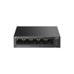 "5-Port 10/100 Mbps Desktop Switch with 4-Port PoE PORT: 4× 10/100 Mbps PoE Ports, 1× 10/100 Mbps Non-PoE Port SPEC: 802.3af, 41 W PoE Power, Desktop Steel Case FEATURE: Extend Mode for 250m PoE Transmitting, PoE Auto Recovery, Plug and Play"