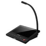 Microfon de birou cu afisaj 7" LCD Hikvision DS-QAZ1MP7G1 Gooseneck, suporta transmisie live, programate, de urgenta, TTS, suporta intrare audio 3.5 mm, protocol retea: ISAPI, ISUP, alimentare: 12 VDC, max.10 W.
