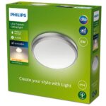 Plafoniera LED pentru exterior Philips Doris, 6W, 600 lm, lumina calda (2700K), IP54, 22 cm, Nichel - Image 2