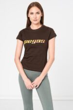 TRICOU  LOGO ORANGE FEMEI  COFFEE-XL
