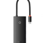 DOCKING Station Baseus Lite, conectare PC USB Type-C, USB 3.0 x 3, USB Type C x 1 PD 20V/5A, HDMI x 1/4K/30Hz, negru